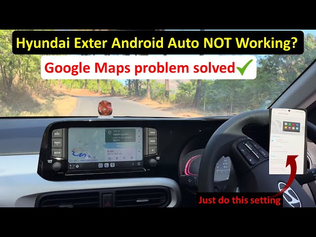 How to connect Google maps in Hyundai Exter infotainment system android auto problem solved ✅ detail