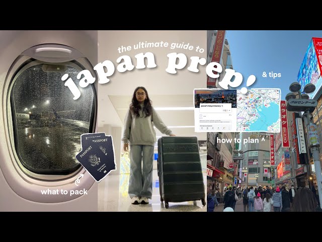 prep & pack with me for japan 🇯🇵 free tokyo itinerary, what's in my suitcase, & advice for japan!