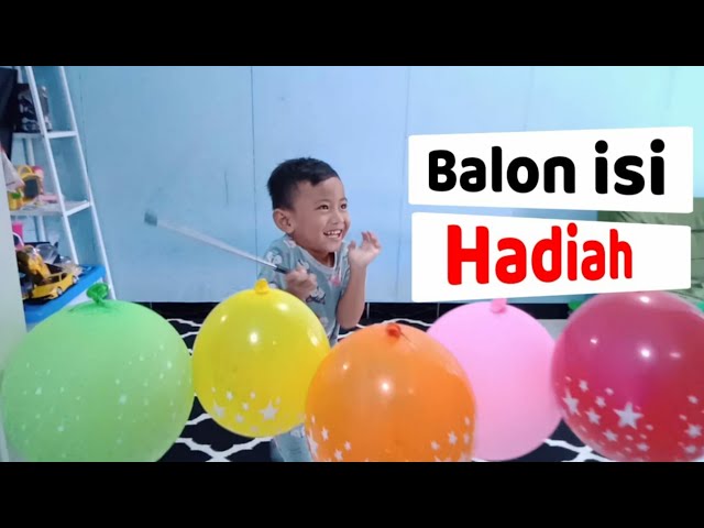 drama balon berhadiah | rayyan pecahin balon isi hadiah