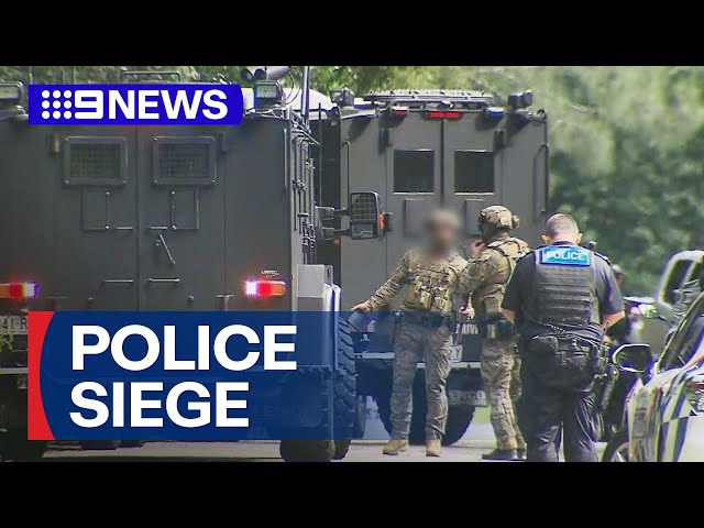 Siege underway after man shot on the Gold Coast | 9 News Australia