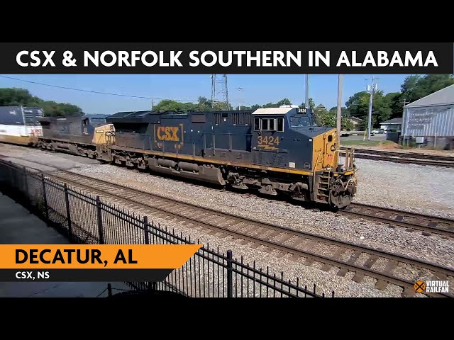 Decatur, Alabama, USA | LIVE Train Camera | Virtual Railfan (Looking West)