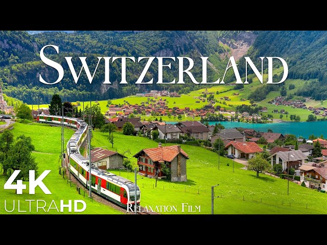 SWITZERLAND • 4K Relaxation Film: Winter to Spring • Relaxing Music - Nature 4k Video UltraHD