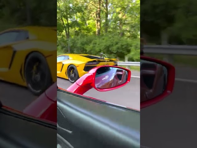 Lamborghini Aventador vs Ferrari 488 roll race! Both Tuned w/ Exhaust 💨