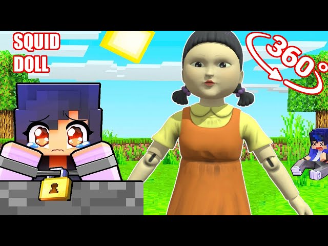 Aphmau Imprisoned by Corrupted SQUID GAME DOLL in Minecraft 360°!