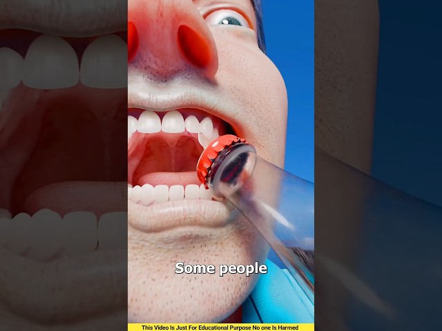 See what harm comes from opening bottle caps with your teeth😱#shortvideo