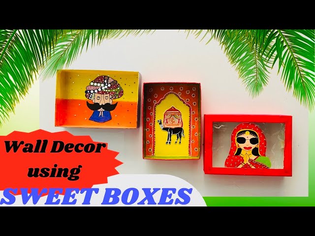 DIY Wall Decor  Using Waste Sweet Box/sweet box craft ideas/ Rajasthani wall decor/ padharosa