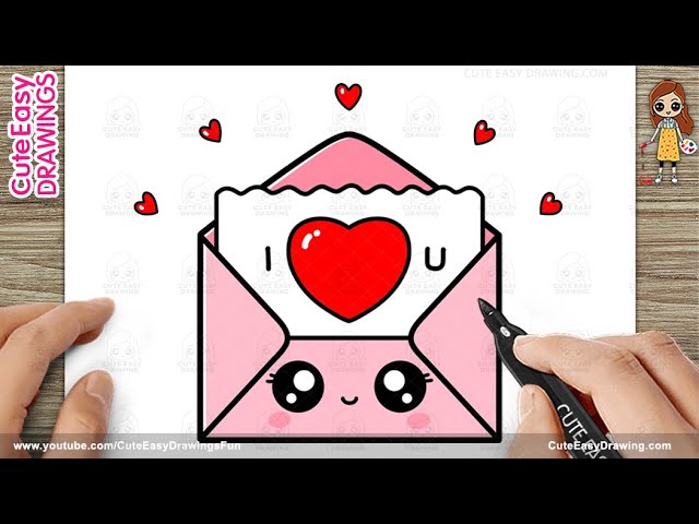 How to Draw an Easy 'I Love You' Card Envelope  - Step by Step for Kids 🥳🥳