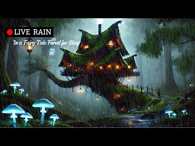 🔴Nature Rain Sounds for Sleeping with a Treehouse in an Enchanted Forest - Sleep FAST