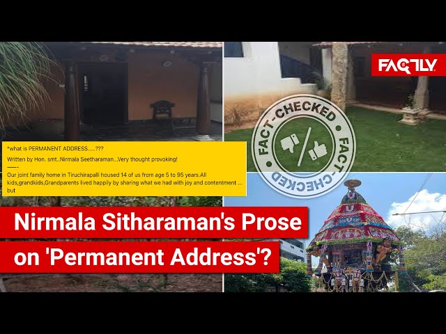 FACT CHECK: Did Nirmala Sitharaman Write the Viral Thought-Provoking Piece on 'Permanent Address'?