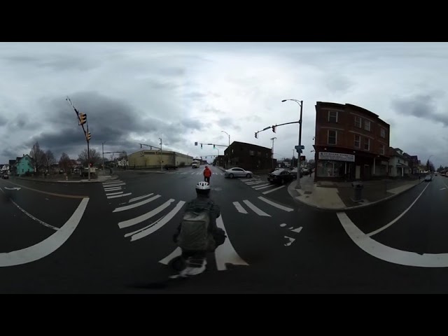 Navigating around Cars in Bike Lanes in 360°