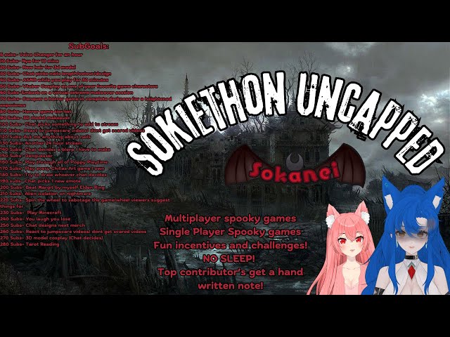 {18+EnHorrorVtuber} Sokiethon UnCapped! Beating Up Bosses Day 14!