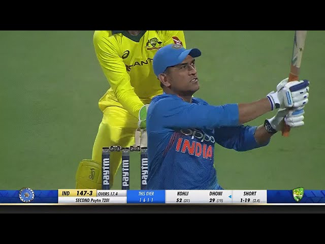 MS Dhoni 40 (23) vs Australia 2nd T20I 2019 Bangalore (Ball By Ball)