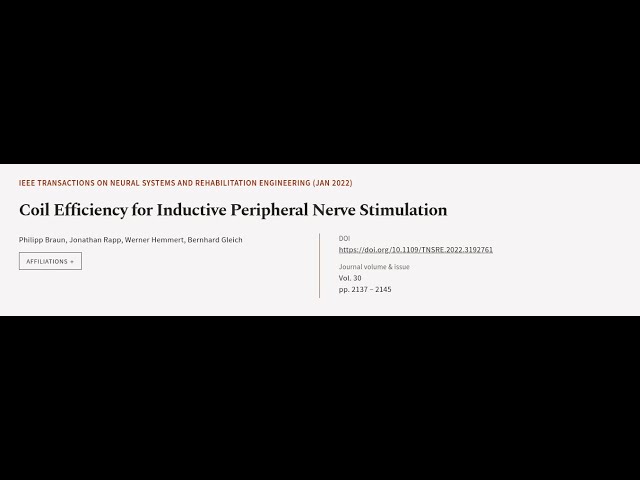 Coil Efficiency for Inductive Peripheral Nerve Stimulation | RTCL.TV