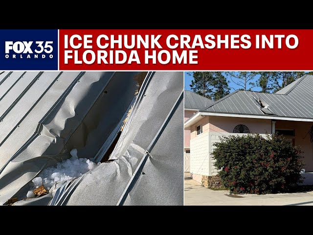 Mysterious ice chunk falls from sky, crashes into Florida house