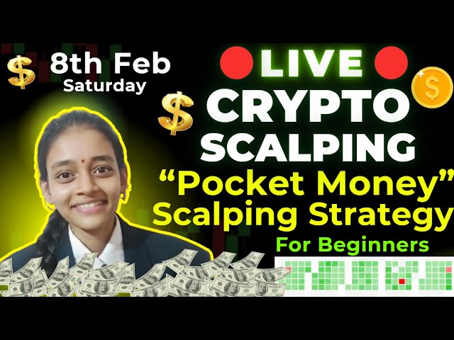 🔴CRYPTO Live trading 8th FEB Scalping Strategy for beginners #crypto #livetrading bitcoin #bitcoin