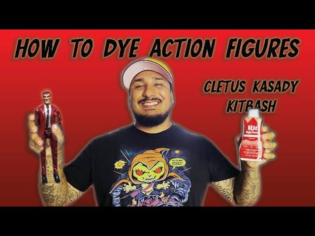 HOW TO DYE ACTION FIGURES WITH SYNTHETIC DYE, MARVEL LEGENDS CLETUS KASADY KITBASH RED SUITED BODY