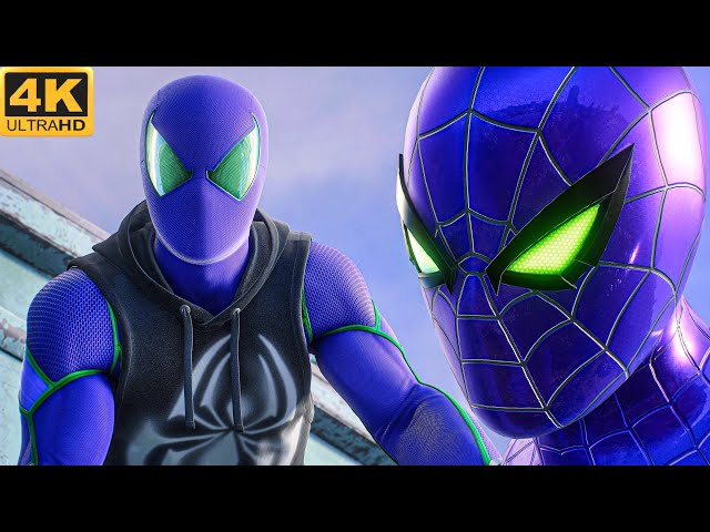 Scarlet & Purple Reign Spidermen Vs kraven Hunters   4K HDR Ps5 Slim Spiderman 2