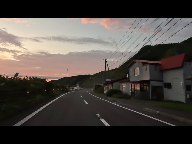 Motorbiking the Rishiri Fantastic Road as Sun Sets in Hokkaido