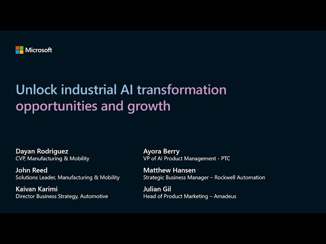 Unlock industrial AI transformation opportunities and growth | BRK268