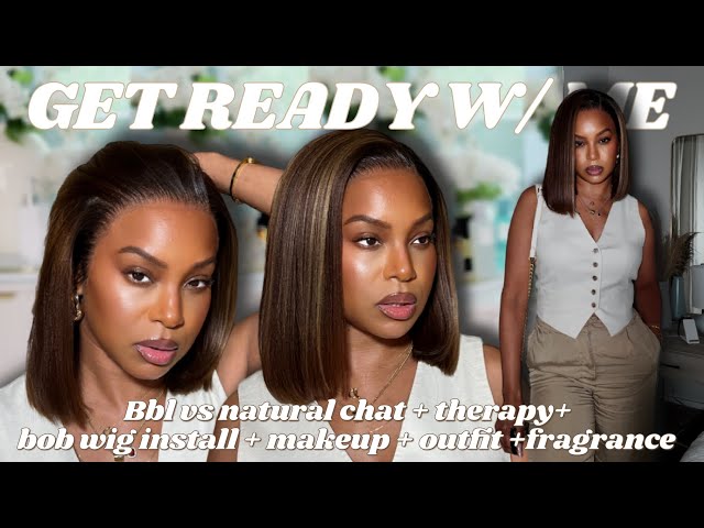 GRWM | THERAPY + BBLS? BEST BOB WIG INSTALL FOR BEGINNERS! NO BABY HAIR + MAKEUP + OUTFIT | RPGSHOW