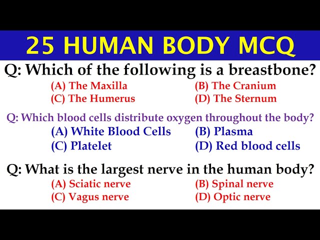 Human Body Important Question | 25 Important Questions Related to Human Body | Human Body Quiz