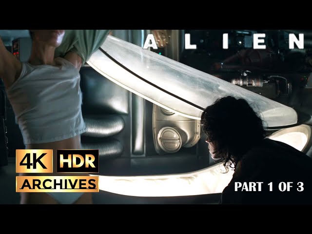 Alien [ 4K - HDR  ] Final Fight 1/3 - Ripley and Jones the cat prepare to enter stasis (1979)