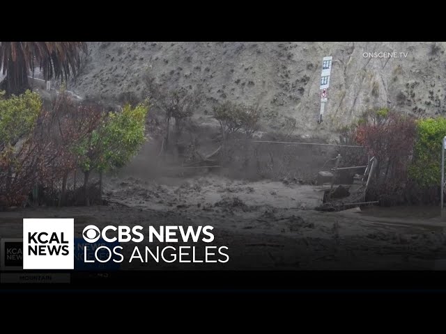 Mudslides flood PCH in Malibu