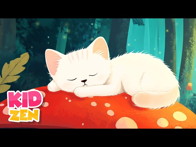 3 Hours Sleeping Music for Kids - Run to Sleep | Relax with Cute Kitty in Dreamy Forest