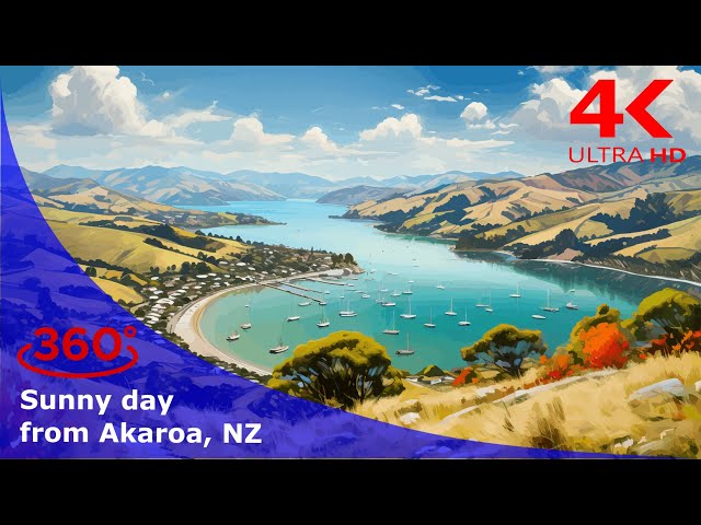 Mountain view in 360: Beautiful day in the Akaroa Peninsula, New Zealand | VR