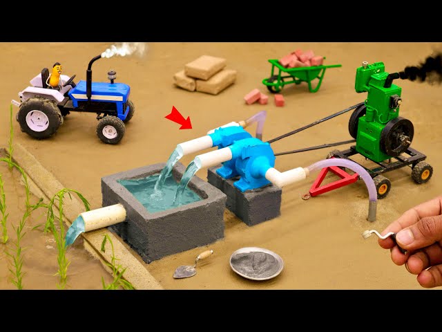 diy tractor making water pump with deisel engine construction science project @TechCreatorsOfficial