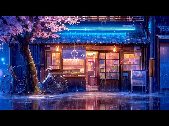 Calm Down And Relax ☔ Pluviophile Lofi ☔ Japanese Spring Rainy Night ☔ Lofi Hiphop / Chill Beats