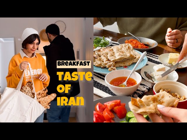 Easy Iranian Breakfast | Sangak Bread, Iranian omelette and Persian Tea ☕️