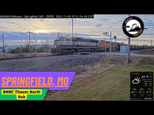 MOKAN Railcams Springfield, Missouri BNSF Thayer North Subdivision (MP 204.70)