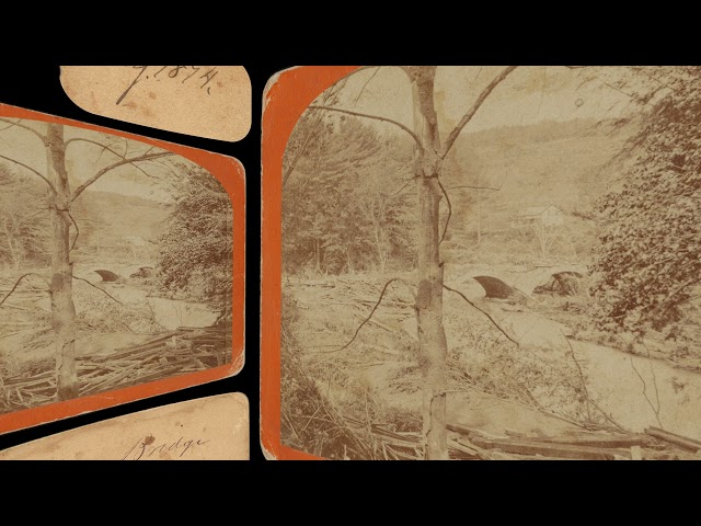 Stone Bridge Leeds, After Debris Clearing, Mill River Flood 1874 (VR 3D still-image)