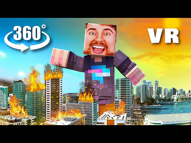 VR 360° GIANT MRBEAST in the City (Minecraft Animation)