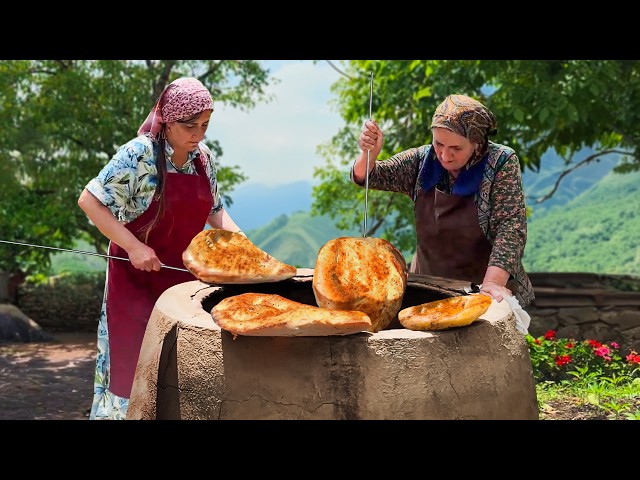 Life of Azerbaijani Hermit Family! Baking Flatbreads and Pride of Oriental Desserts