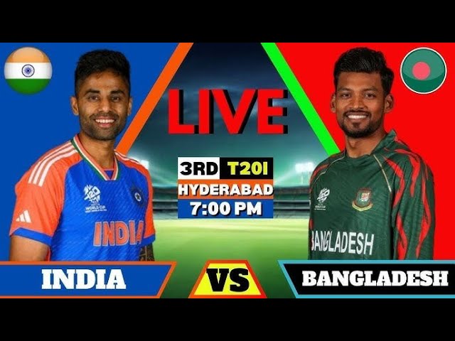 Live: IND Vs BAN, 3rd T20I, Hyderabad | Live Scores & Commentary | India vs Bangladesh | 2024 Series