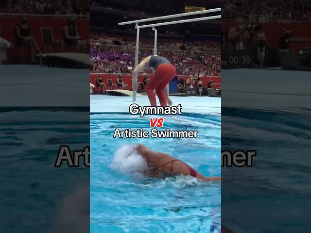 Who’s the better athlete? 💪 #gymnastics #gymnast #sports #swim #artswim #olympics