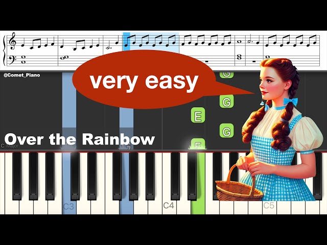 Over the Rainbow - Judy Garland | VERY EASY Piano Tutorial + SHEET MUSIC by Comet_Piano