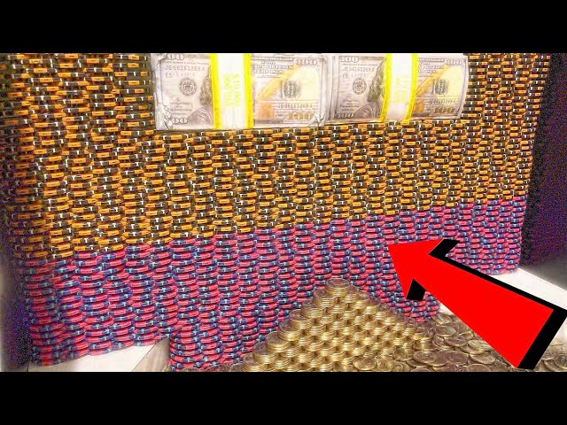 🔵WORLD’S LARGEST POKER CHIP WALL CRASHED! HIGH RISK COIN PUSHER $1,000,000.00 BUY IN! (MEGA JACKPOT)