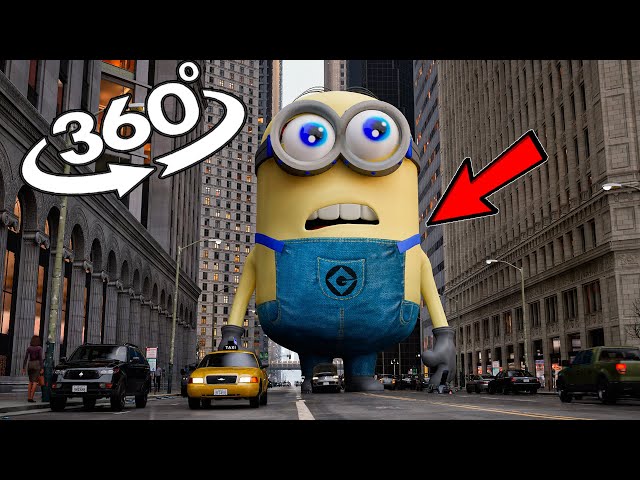 VR 360° Giant Minion ATTACK in downtown New York!(banana)