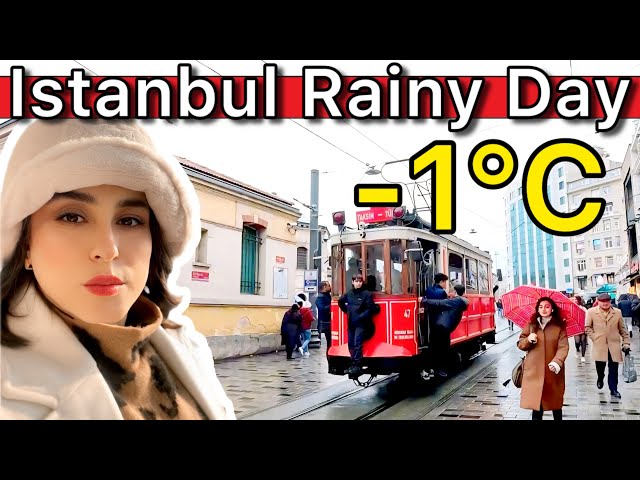 turkiye🇹🇷Istanbul Rainy Day,Istiklal Street,Taksim Street,Galata Tower,Nisantasi Luxury Street |4K