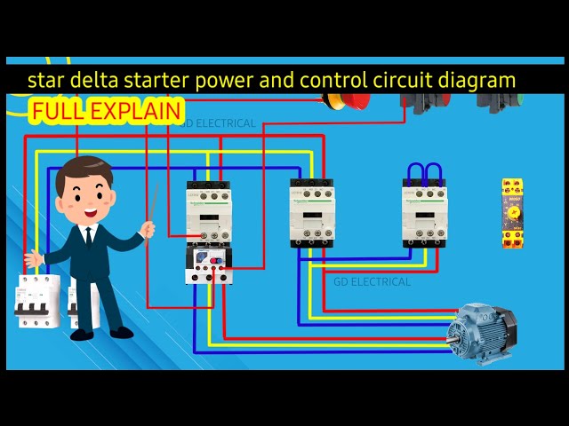 Star Delta Starter Control Circuit with Indicator || Fully Explained