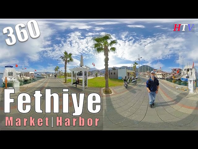 360VR Fethiye,Turkey-Market and Harbor winter 2021