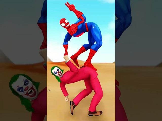 Who is Stronger 💪 😲#spiderman #funny #gta #cartoon ##spiderjunior #scary #babyduck #mdmasud