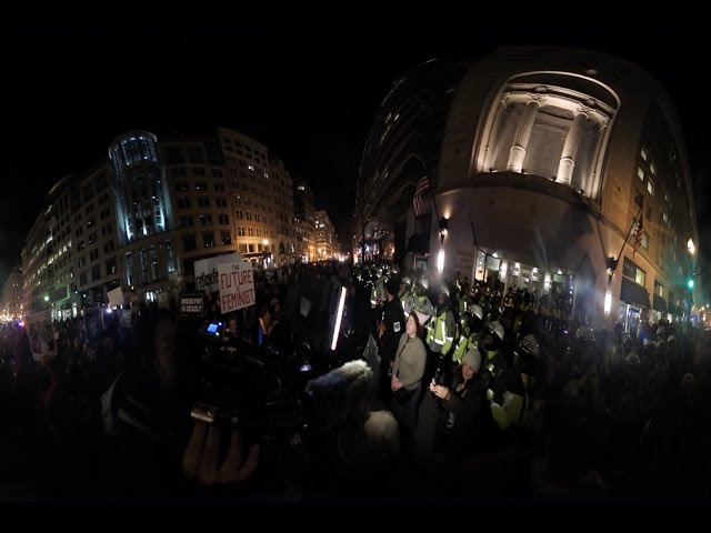 A 360-degree look at protesters in D.C. on eve of inauguration day