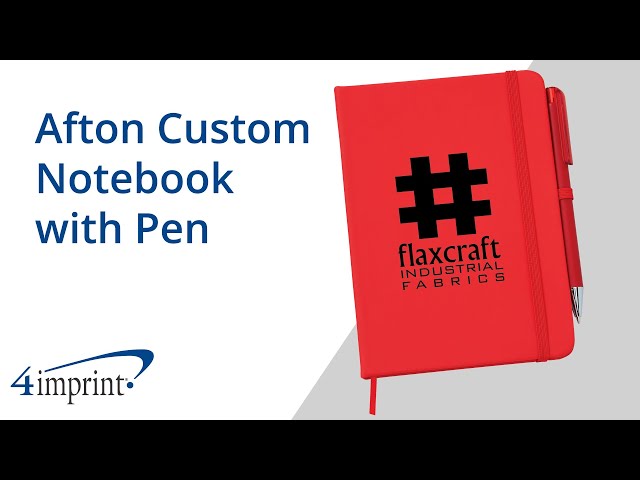 Afton Custom Notebook with Pen - Custom Notebook by 4imprint