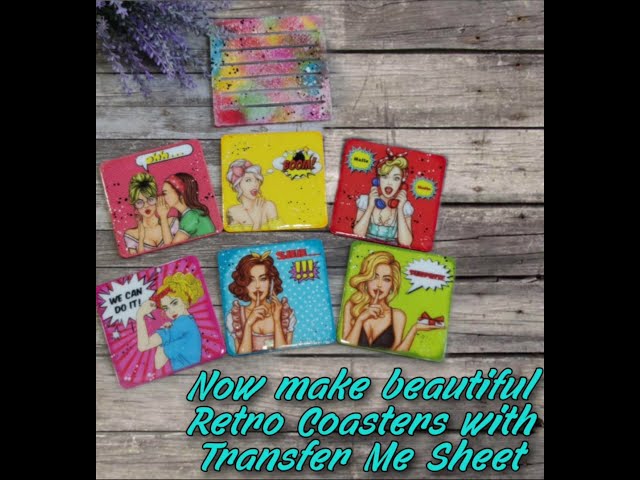 Retro Coasters using Transfer Me Sheets Quick Tutorial