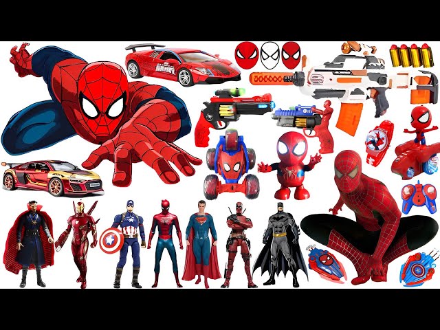 Marvel Spider-Man series unbox, popular Spider-Man action dolls, Marvel popular electric toy guns