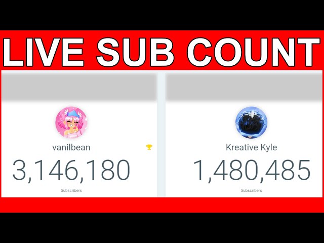 vanilbean vs Kreative Kyle - Roblox MM2 YouTube Channel Showdown (LIVE SUB COUNT)